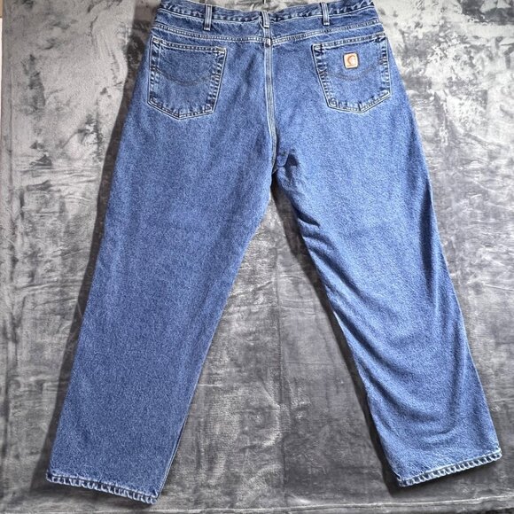 Carhartt Men's Relaxed Fit Flannel-Lined Jeans 40x30 Blue Denim AS IS Work Jeans - Picture 2 of 13